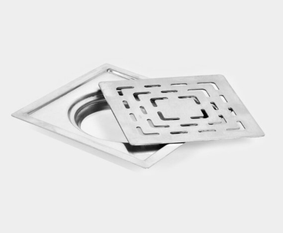 PR-129 Flat Cut Floor Drain Stainless Steel Commercial Kitchen Heavy-Duty Grate Tray Water Drainage Rack Restaurant Industrial Food Prep Anti-Slip Rustproof Easy Clean Professional Grade Durable Tile Insert Quick Drain Slats
